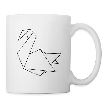 Origami Schwan - Tasse - Weiß - Rechts