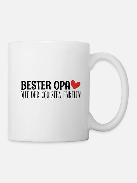Bester opa mit der coolsten enkelin Geschenk - Tasse - Weiß