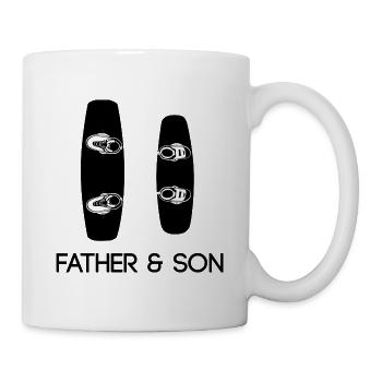 Father and son wakeboard - Mug - white - Right