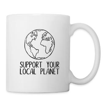 Soutenez votre cadeau de protection de l'environnement de la planète locale - Mug blanc - blanc - Droite