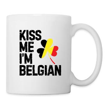 Kiss me I'm Belgian Belgium Brussel birthplace - Mug - white - Right