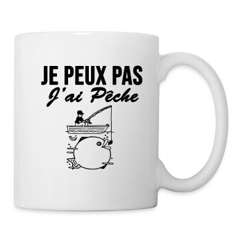 Je peux pas j ai pêche poisson - Mug blanc - blanc - Droite