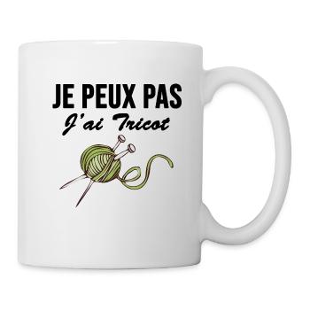 Je peux pas j ai tricot - Mug blanc - blanc - Droite