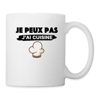 Je peux pas j ai cuisine - Mug blanc - blanc - Droite