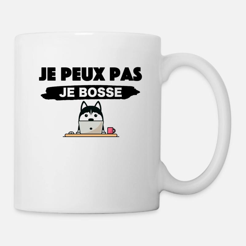 Je peux pas je bosse - Mug blanc - blanc