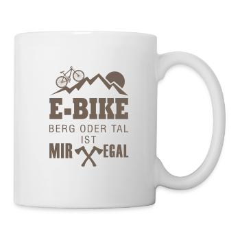 E bike berg oder tal mir egal Geschenk Fahrrad - Tasse - Weiß - Rechts