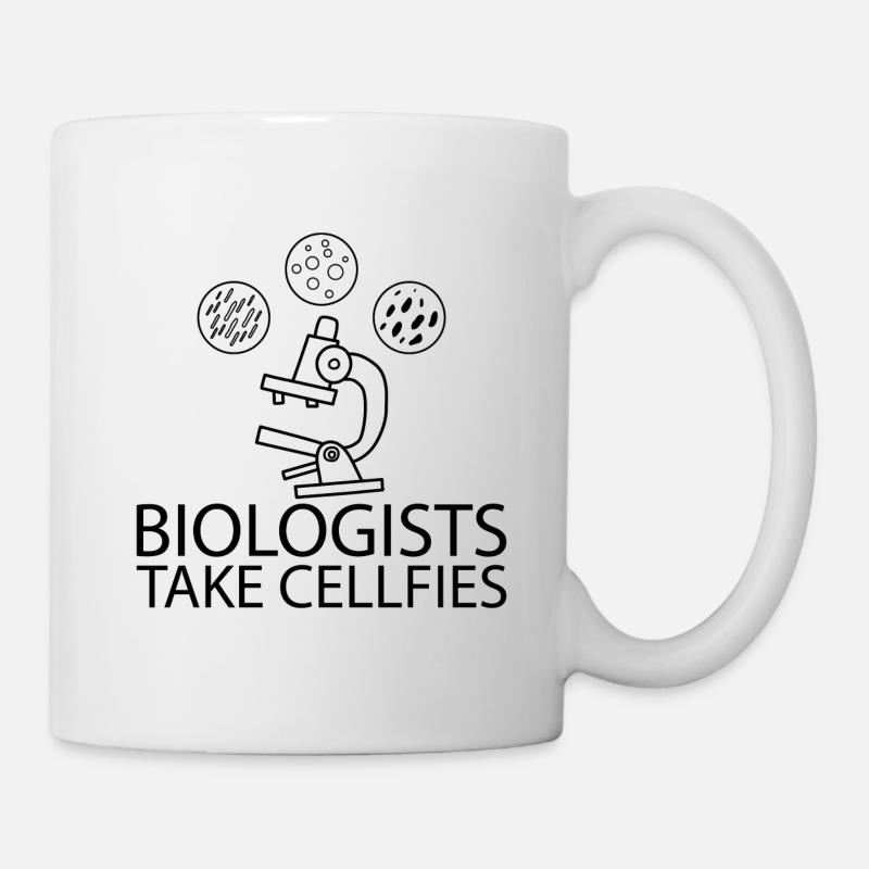 Mikroskop Biologie Spruch Student Geschenk - Tasse - Weiß
