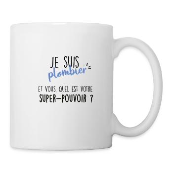 je suis plombier - Mug blanc - blanc - Droite