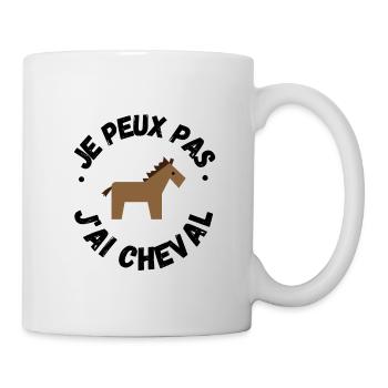 je peux pas j ai cheval animal équitation - Mug blanc - blanc - Droite