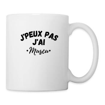 Je peux pas j ai muscu - humour drôle musculation - Mug blanc - blanc - Droite