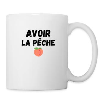 Avoir la pêche fruit motivation - Mug blanc - blanc - Droite