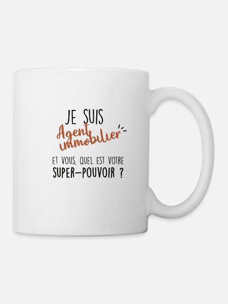 je suis agent immobilier - Mug blanc - blanc