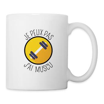 Je peux pas j'ai muscu - Mug blanc - blanc - Droite