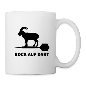 Bock auf Dart Spruch Wurfspieß Geschenk - Tasse - Weiß - Rechts