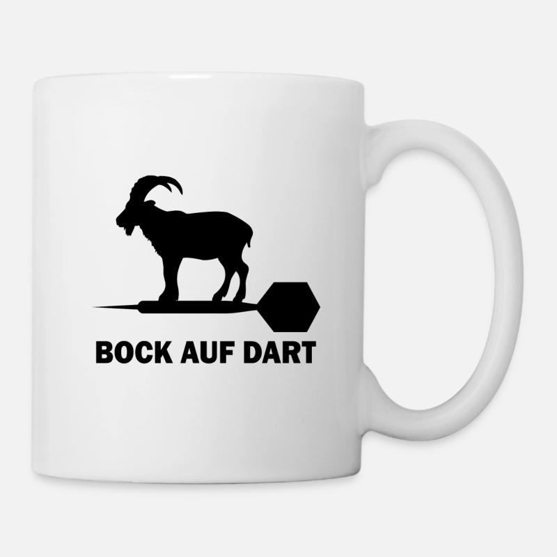 Bock auf Dart Spruch Wurfspieß Geschenk - Tasse - Weiß