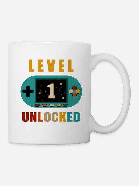 niveau 1 déverrouillé. 1er anniversaire - Mug blanc - blanc