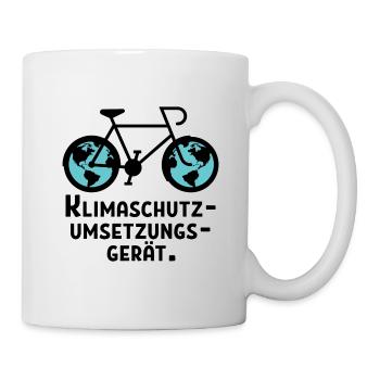Klimaschutz sport Geschenk Fahrrad Radfahrer - Tasse - Weiß - Rechts