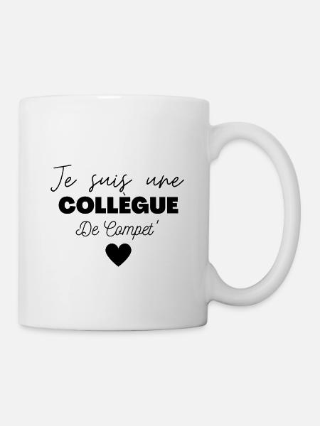 je suis une collègue de compet coeur t shirt - Mug blanc - blanc