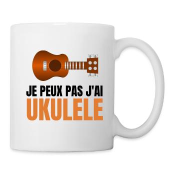 Je peux pas j'ai ukulélé t shirt instrument - Mug blanc - blanc - Droite