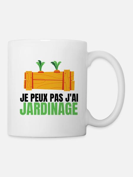 je peux pas j ai jardinage t shirt jardinier - Mug blanc - blanc