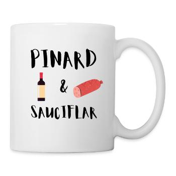 pinard et sauciflar t shirt humour vin saucisson - Mug blanc - blanc - Droite