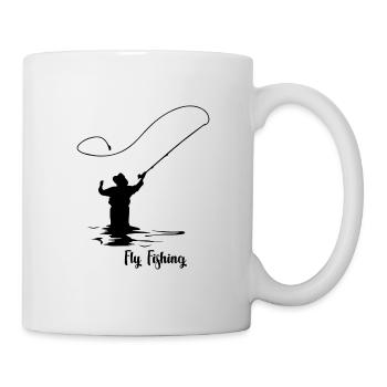 Fly fishing Geschenk Angelausflug Angeltag - Tasse - Weiß - Rechts