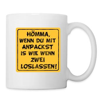 SPRUCH LUSTIG BAUARBEITER BAUSTELLE BAU GESCHENK - Tasse - Weiß - Rechts