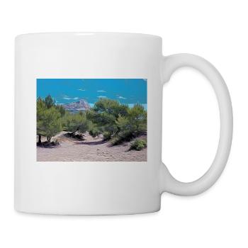 Zeichnung der Provence - Montagne Sainte-Victoire - Tasse - Weiß - Rechts