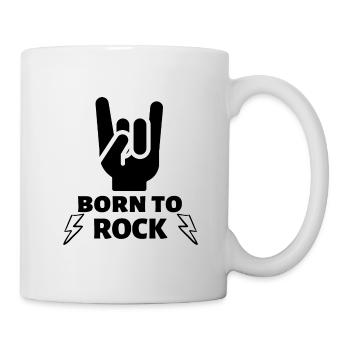 born to rock t shirt rock and roll eclair music - Tasse - Weiß - Rechts