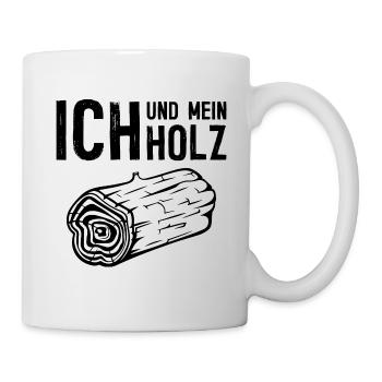 Ich und mein holz Zimmermann Handwerker Werkzeug - Tasse - Weiß - Rechts