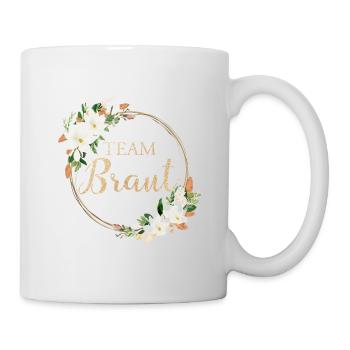 Kranz Team Braut personalisierbar - Tasse - Weiß - Rechts