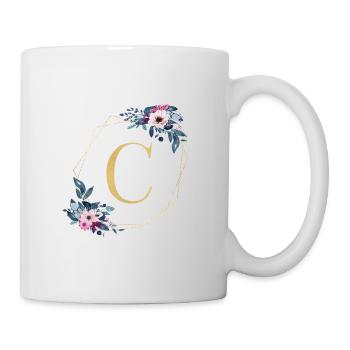 Personalisierbar Monogramm Watercolour Floral C - Tasse - Weiß - Rechts