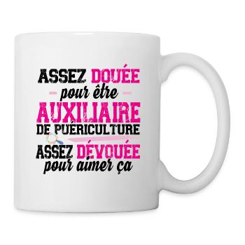 Auxiliaire de puériculture Puéricultrice Métier - Mug blanc - blanc - Droite