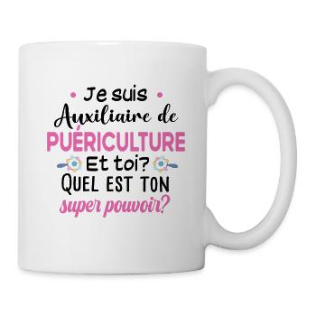 Auxiliaire de puériculture Puéricultrice Métier - Mug blanc - blanc - Droite