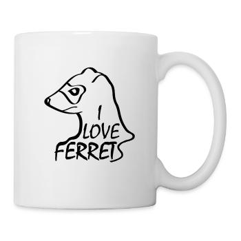Ein Frettchen zu Hause - Tasse - Weiß - Rechts