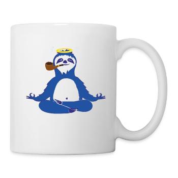yoga, pipe, sloth, relaxation, namaste, - Mug - white - Right