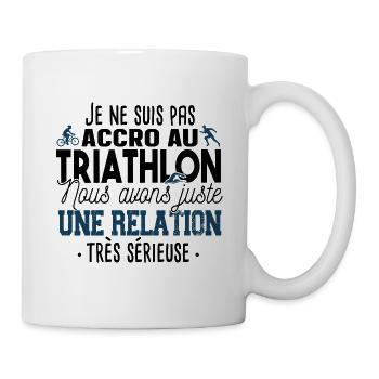 Triathlon Triathlète Natation Vélo Course Humour - Mug blanc - blanc - Droite