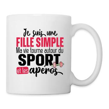 Sport Sportif Muscu Running Fitness Humour Workout - Mug blanc - blanc - Droite