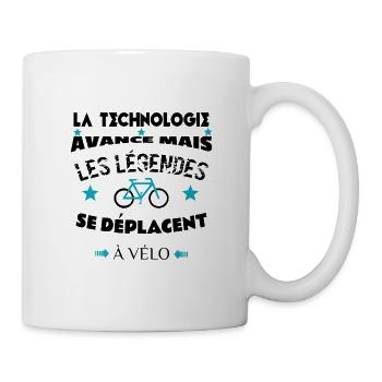 Les légendes se déplace à vélo - Mug blanc - blanc - Droite