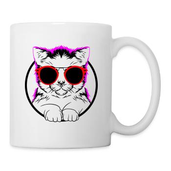 Farben änderbar | COOL CAT - COOLE KATZE - Tasse - Weiß - Rechts