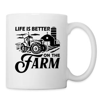 La vie est meilleure à la ferme - Mug blanc - blanc - Droite