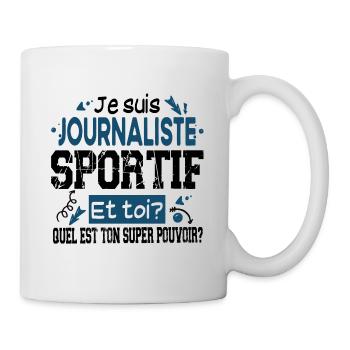 Journaliste Sportif Super Pouvoir Cadeau Humour - Mug blanc - blanc - Droite