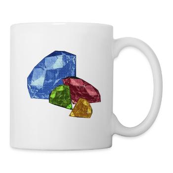 Facettenkristalle im Farbkreis - Tasse - Weiß - Rechts