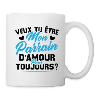Veux Tu Être Mon Parrain D amour pour toujours - Mug blanc - blanc - Droite