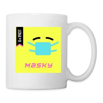 Emoji Day 2022 - Emoji Masky - Design A - Tasse - Weiß - Rechts