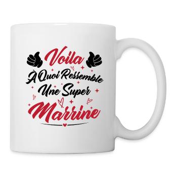 Voilà à quoi ressemble une super marraine - Mug blanc - blanc - Droite