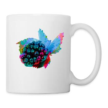 brombeere,blau,pop-art,blau,malerei,pink,graffiti - Tasse - Weiß - Rechts