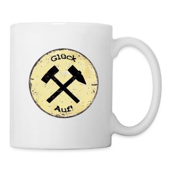 Glück Auf! (Schlägel+Eisen)altesSchild - Tasse - Weiß - Rechts