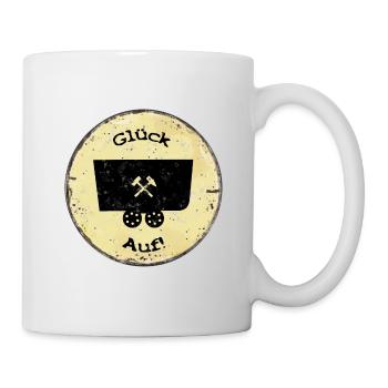Glück Auf! (Lore auf altem Schild) klein - Tasse - Weiß - Rechts