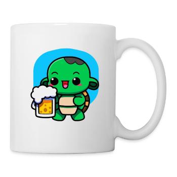 Tortue Bière Kawai - Mug blanc - blanc - Droite